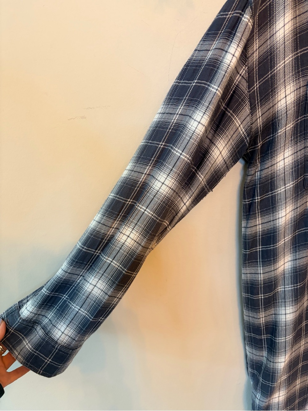 Gentle Fawn Grey Plaid High Low Shirt Dress Tunic - Picture 4 of 6